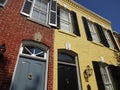 Yellow and red Townhouses in Georgetown Royalty Free Stock Photo