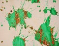 Winter red green brush strokes, waxy background, creative design Royalty Free Stock Photo