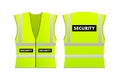 Yellow reflective security vest for people. Security safety. Vector stock illustration