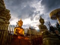 Yellow Reflective Sitting Bhddha Statues