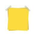 Yellow reminder with adhesive tape