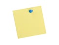 Yellow reminder note with blue pin