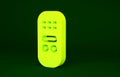 Yellow Remote control icon isolated on green background. Minimalism concept. 3d illustration 3D render Royalty Free Stock Photo