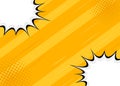 Yellow retro background comics style design with halftone. Modern flat style vector illustration Royalty Free Stock Photo