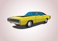 Yellow retro car Royalty Free Stock Photo