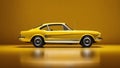 Yellow retro car on a yellow background7
