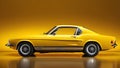 Yellow retro car on a yellow background7