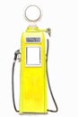 Yellow retro gasoline pump Royalty Free Stock Photo