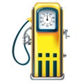 Yellow retro gasoline pump in the old gasoline station Royalty Free Stock Photo