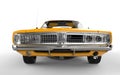 Yellow retro muscle car Royalty Free Stock Photo