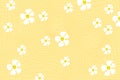Yellow retro psychedelic checkerboard pattern with white daisy flowers. Groovy funky textures.
