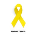 Yellow Ribbon. Bladded cancer sign. Vector Illustration Royalty Free Stock Photo