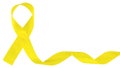 Yellow ribbon-childhood cancer awareness symbol, isolated on white Royalty Free Stock Photo