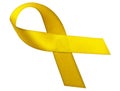Yellow ribbon isolated on a white background Royalty Free Stock Photo