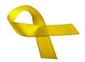 Yellow ribbon isolated on a white background Royalty Free Stock Photo