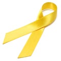 Yellow Ribbon Isolated on White Background Royalty Free Stock Photo