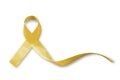 Yellow ribbon for Sarcoma Bone cancer yellow awareness isolated on white background with clipping path Royalty Free Stock Photo