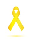 Yellow ribbon on white Royalty Free Stock Photo