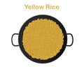 Yellow rice in paella pan