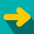 Yellow right arrow flat icon