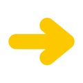 Yellow right arrow icon Royalty Free Stock Photo