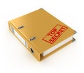 Yellow ring binder with top secret stamp Royalty Free Stock Photo