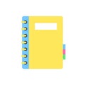 Yellow Ring Bound Planner Notebook Flat Vector Icon Royalty Free Stock Photo
