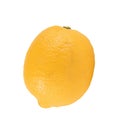 Yellow ripe lemon over the white