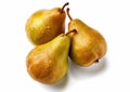 Yellow ripe pears on white background.Macro.AI Generative Royalty Free Stock Photo