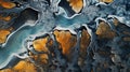 Topographic Survey On Iceland\'s Lava Field: Aesthetic Water-inspired Artwork