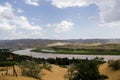The Yellow River, next to the Tengger Desert Royalty Free Stock Photo
