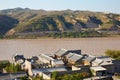 Yellow river through Qikou ancient town, China Royalty Free Stock Photo