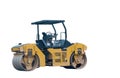 Yellow road roller. Royalty Free Stock Photo