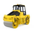 Yellow Road Roller Isolated Royalty Free Stock Photo