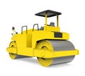 Yellow Road Roller Isolated Royalty Free Stock Photo