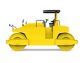 Yellow Road Roller Isolated Royalty Free Stock Photo