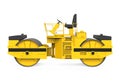 Yellow Road Roller Isolated Royalty Free Stock Photo