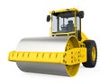 Yellow Road Roller Isolated Royalty Free Stock Photo