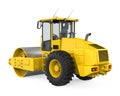 Yellow Road Roller Isolated Royalty Free Stock Photo