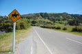 Yellow road sign horseriding New Zealand Royalty Free Stock Photo