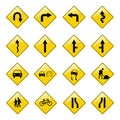 Yellow road sign icons Royalty Free Stock Photo