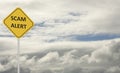 Yellow road sign with text of Scam Alert Royalty Free Stock Photo