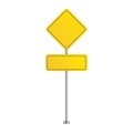 Yellow road sign.