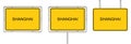 yellow road signs with SHANGHAI on white background Royalty Free Stock Photo