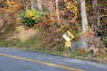 Yellow Road Warning Sign