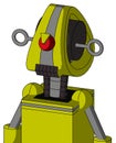 Yellow Robot With Droid Head And Dark Tooth Mouth And Angry Cyclops