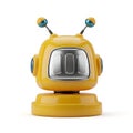 Yellow Robot with Silver Control Panel and Blue Antennae Royalty Free Stock Photo