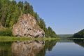 Yellow rock on the Chusovaya River