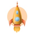 Yellow rocket flying Royalty Free Stock Photo