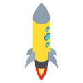 Yellow rocket with three portholes icon